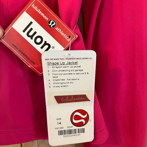 Lululemon Womens Define Shape Up Cropped Full Zip Jacket Size 14 Pink SP NWT - Picture 4 of 10